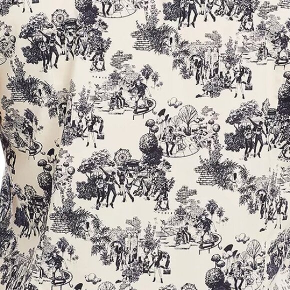 Hugo Boss Men's Long Sleeve HUGO Ermo Fairgrounds Scene Shirt Slim Fit Natural - Picture 4 of 5